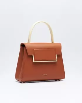 Идеальная сумка-трапеция мини в цветовом сочетании "Rocky Road" из натуральной кожи от FETICHE