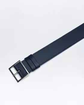 Широкий синий поясной ремень из натуральной кожи от FETICHE