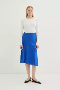 Атласная юбка миди