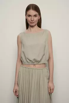 Блузка без рукавов с резинкой по низу