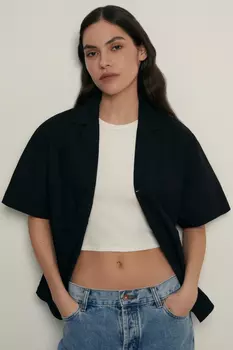 Блузка из хлопка с коротким рукавом