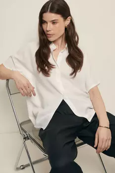 Блузка из тенселя с коротким рукавом