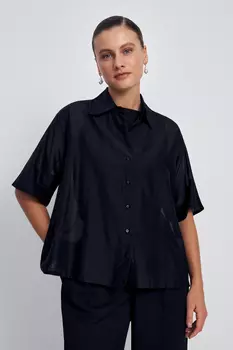 Блузка с коротким рукавом А-силуэта