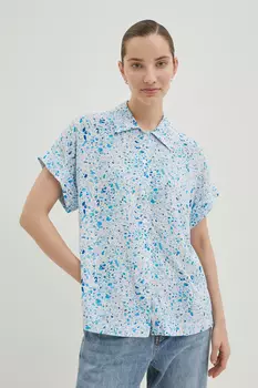 Блузка с коротким рукавом и отложным воротником