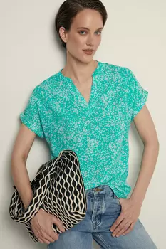 Блузка с коротким рукавом и принтом
