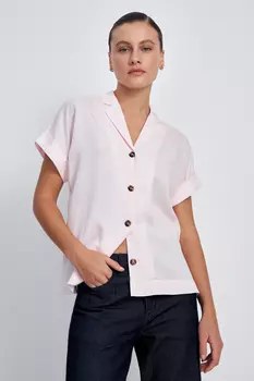 Блузка с коротким рукавом и v-образным вырезом