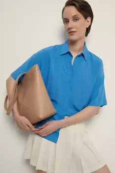 Блузка свободного кроя с коротким рукавом