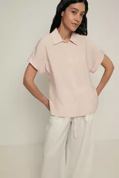 Блузка свободного кроя с коротким рукавом