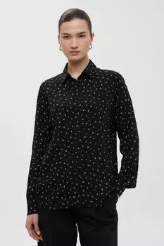 Блузка свободного кроя с отложным воротником