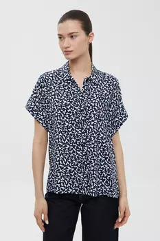 Блузка свободного силуэта с коротким рукавом