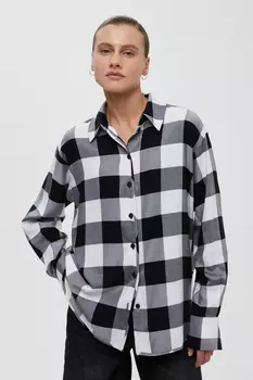 Блузка в крупную клетку свободного силуэта