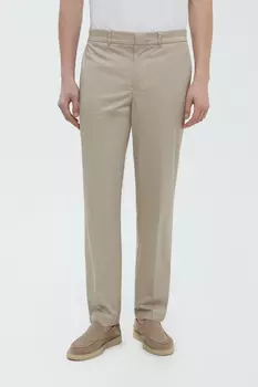 Брюки из хлопка полуприлегающего силуэта