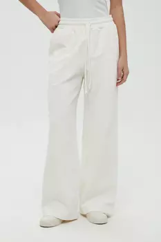 Брюки из трикотажа пике широкого кроя