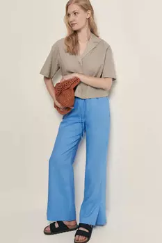 Брюки изо льна на резинке