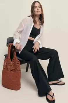 Брюки изо льна на резинке