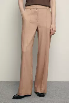 Брюки прямого кроя с добавлением льна