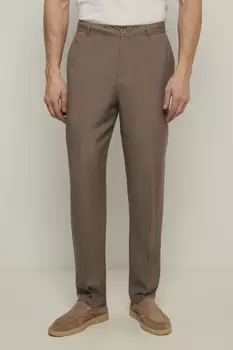 Брюки прямого кроя с добавлением льна