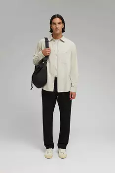 Брюки прямого кроя со складками