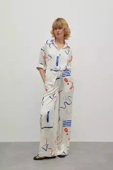 Брюки с абстрактным принтом