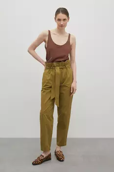 Брюки с поясом из хлопка