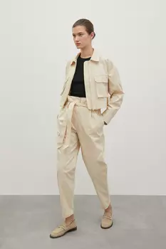 Брюки с поясом из хлопка