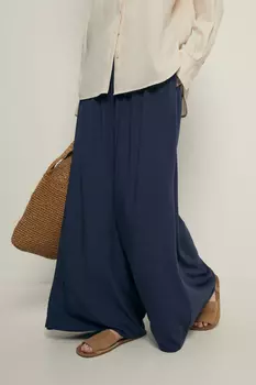 Брюки широкого кроя на резинке