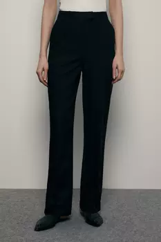 Брюки широкого кроя с добавлением льна