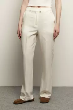 Брюки широкого кроя с добавлением льна