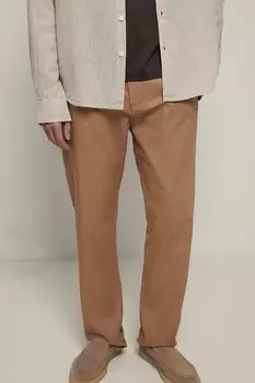 Брюки широкого кроя с добавлением льна