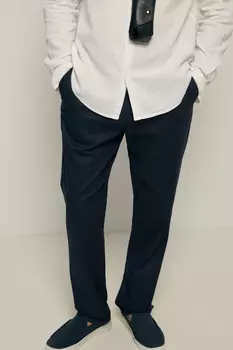 Брюки широкого кроя с добавлением льна