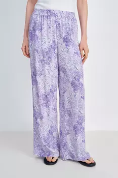 Брюки широкого силуэта с принтом