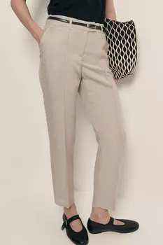 Брюки зауженного кроя с добавлением льна