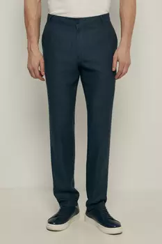 Брюки зауженного кроя с добавлением льна