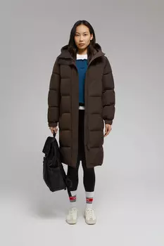 Длинный пуховик с натуральным пухом