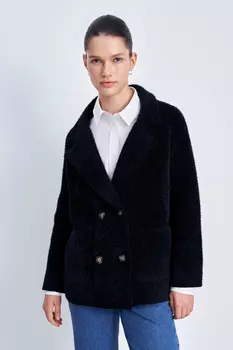 Двубортный вязаный жакет