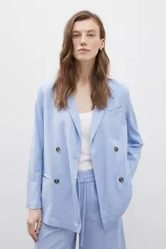 Двубортный жакет изо льна