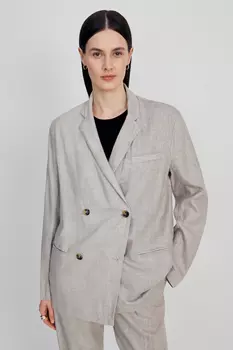 Двубортный жакет изо льна