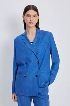 Двубортный жакет изо льна