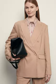 Двубортный жакет с добавлением льна