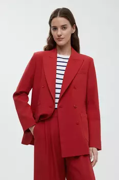 Двубортный жакет с накладными карманами