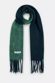 Двухцветный шарф с бахромой