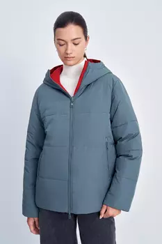 Двусторонняя утепленная куртка прямого кроя