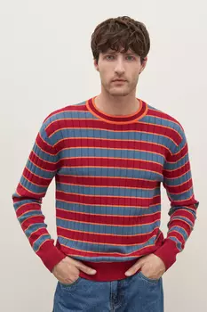 Джемпер из хлопка с контрастной отделкой