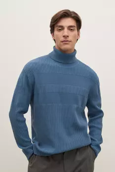 Джемпер из хлопка с воротником-стойкой