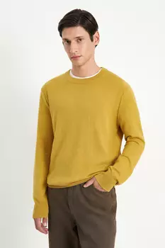 Джемпер из шерсти и хлопка с округлой горловиной