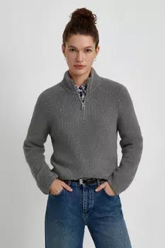Джемпер на молнии с воротником-стойкой