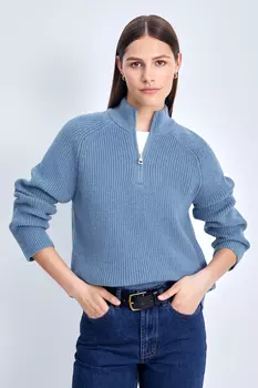 Джемпер на молнии с воротником-стойкой