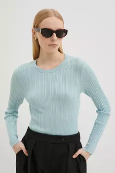 Джемпер приталенного силуэта с округлой горловиной