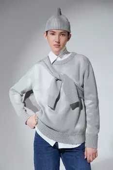 Джемпер прямого силуэта из термоткани