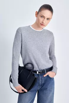 Джемпер прямого силуэта с округлым вырезом